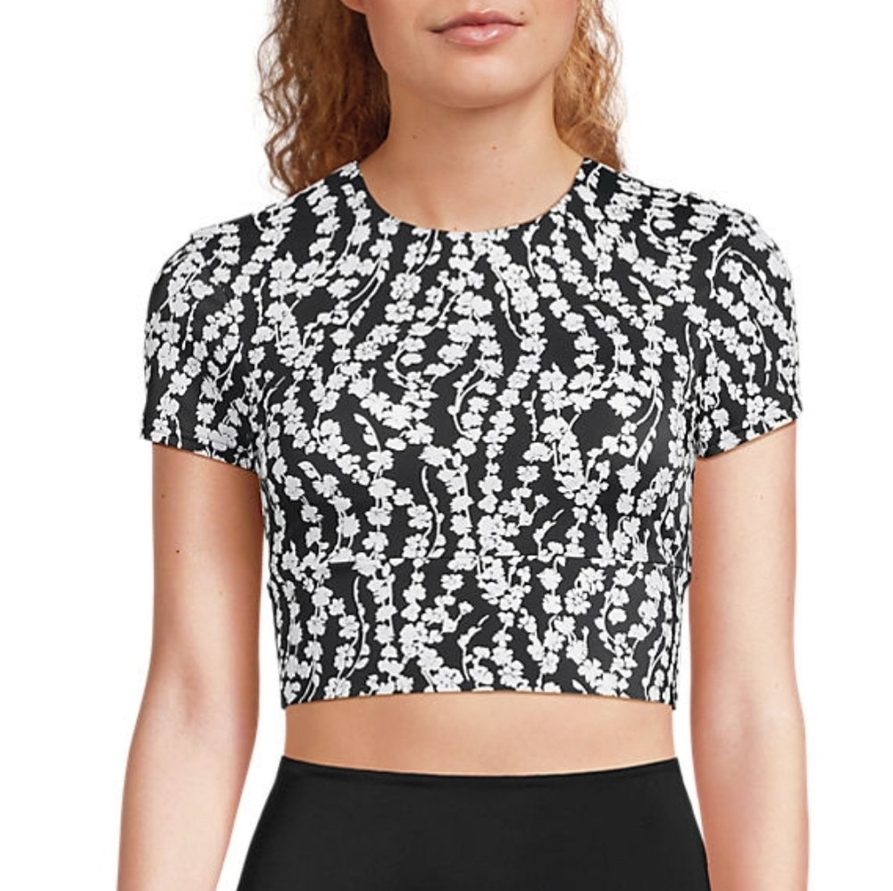 Lands' End Tugless Floral Swim Top With Built-In Bra